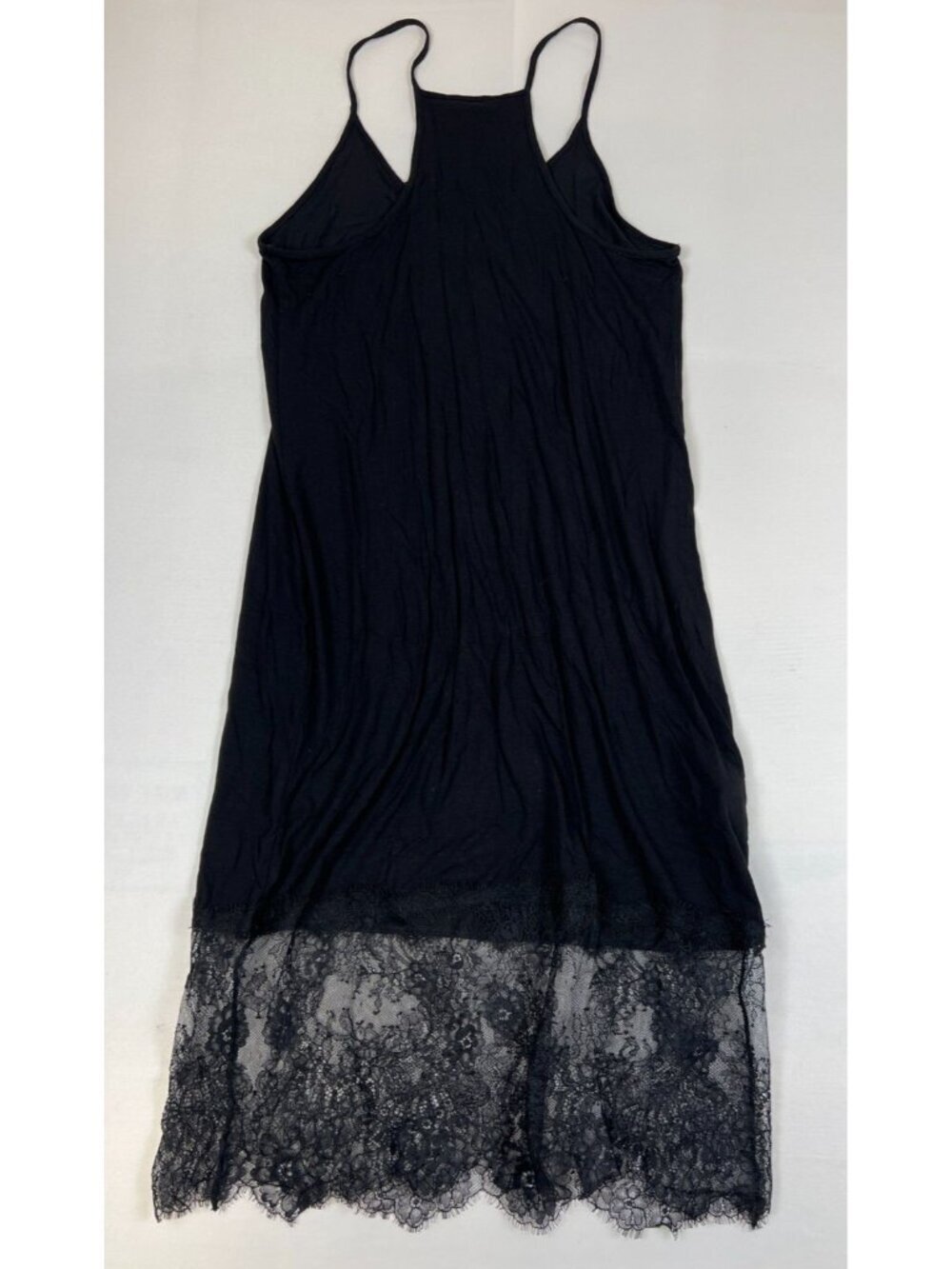 BCBGMAXAZRIA Women Large Black Bridget Lace Trim Slip Dress NWT - Picture 2 of 8